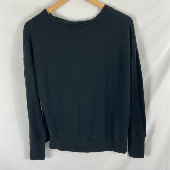 ATHLETA Modal Blend Side Slit Pullover Sweatshirt Black Size Small - Picture 5 of 5